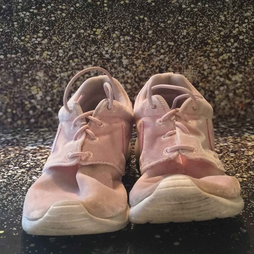 Pink Nikes Velvet Shoes